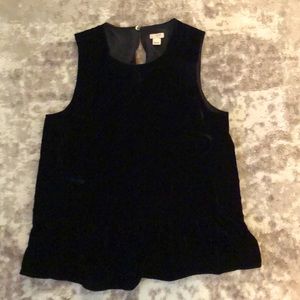 Black velvet peplum top